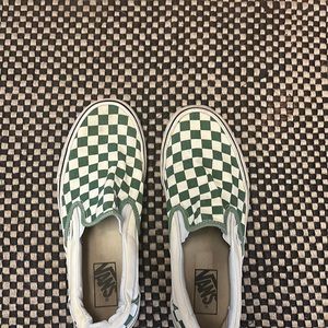 Vans green and white checkered in good condition